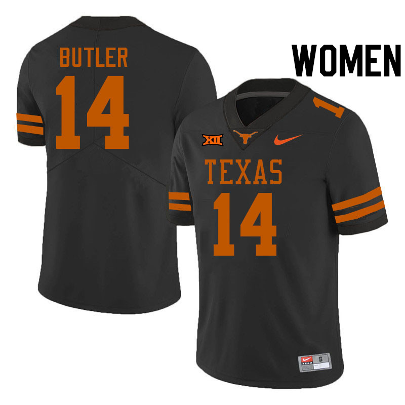 Women #14 Aaron Butler Texas Longhorns College Football Jerseys Stitched-Black